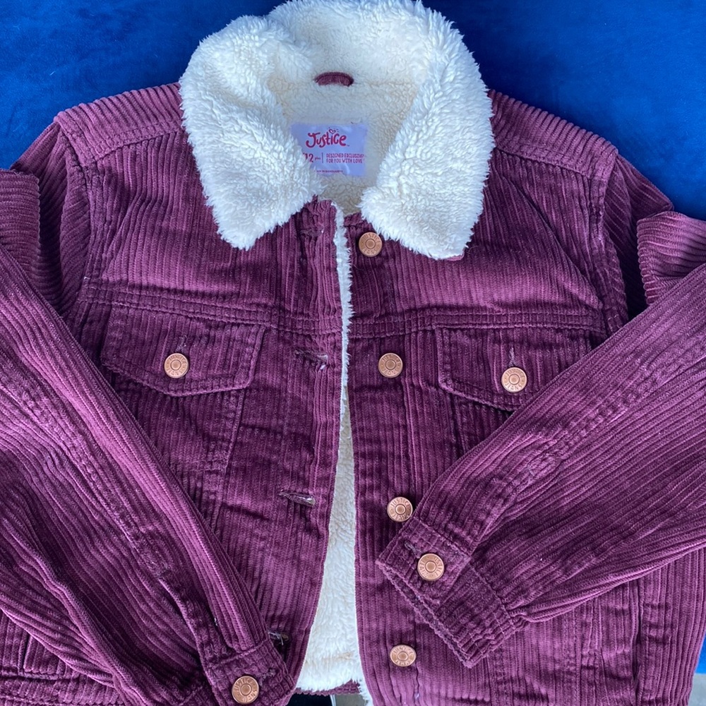 Justice Jacket Corduroy Sherpa for Girls